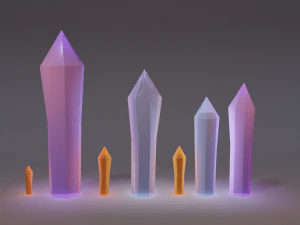 glowing crystals 3D Model