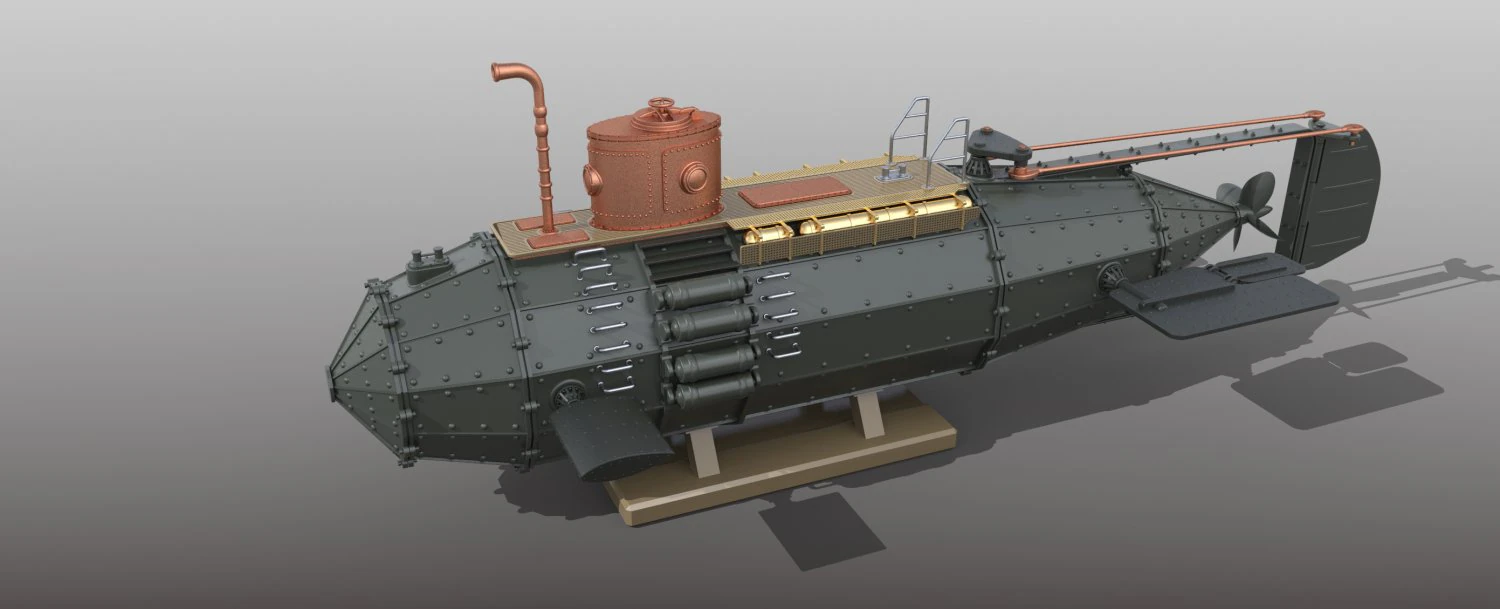submarine modell 3D Model .c4d .max .obj .3ds .fbx .stl .blend