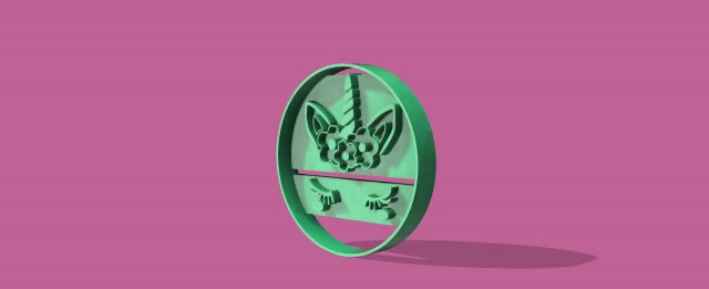 unicorn cookie cutter 3D प्रिंट मॉडल .c4d .max .obj .3ds .fbx .stl .blend 