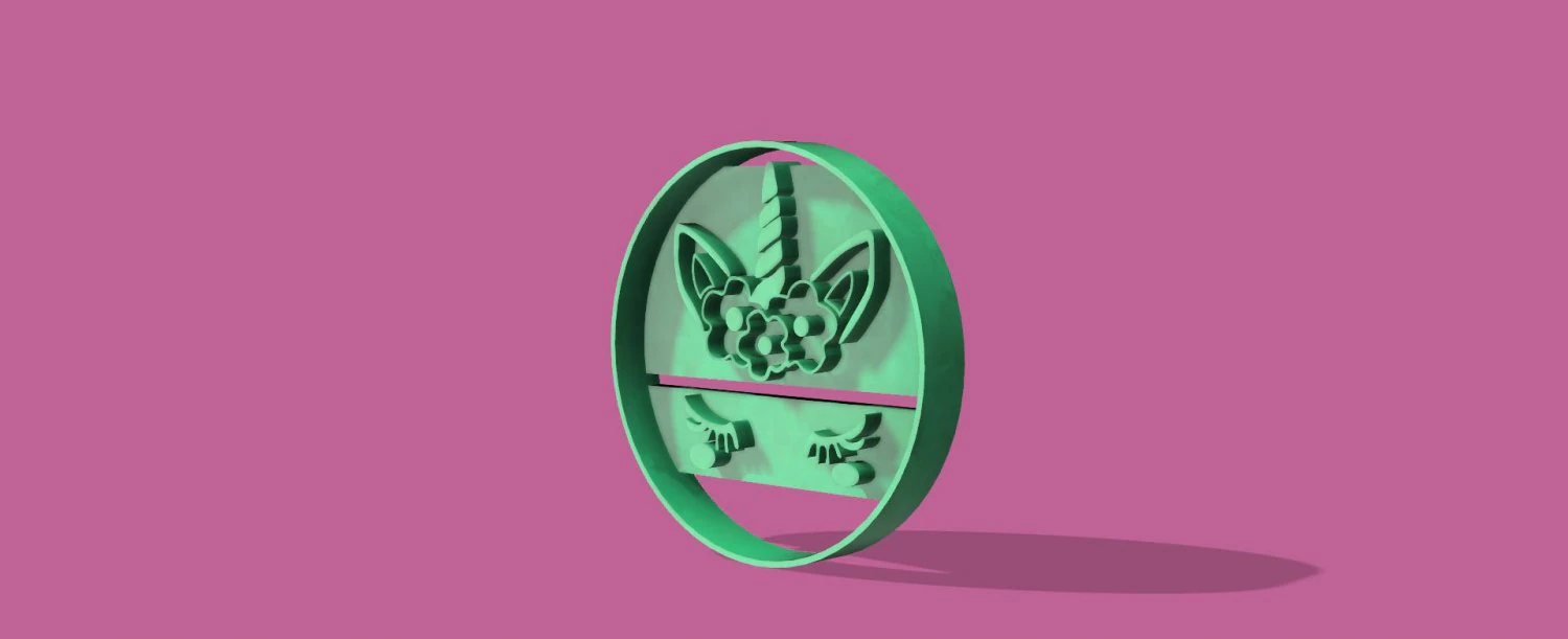 eenhoorn koekjesvormer 3D printmodel .c4d .max .obj .3ds .fbx .stl .blend 