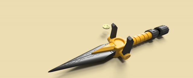 power dagger super sentai ranger yellow 3D Print Model .c4d .max .obj .3ds .fbx .stl .blend 