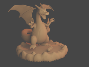 charizard con base y pokebola 3D Print Model