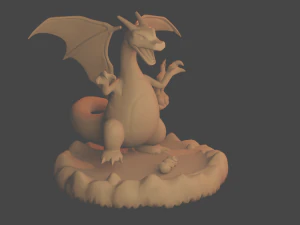 charizard com base e pokébola Modelo de Impressão 3D