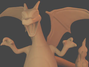 charizard con base y pokebola 3D Print Model
