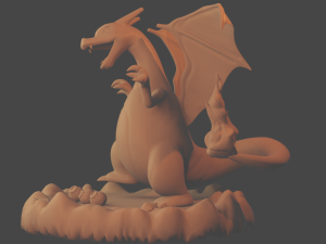 charizard con base y pokebola 3D प्रिंट मॉडल