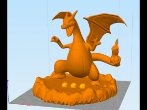 charizard con base y pokebola 3D Print Model