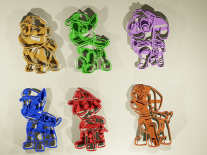 kit cookie cutter paw patrol full body Modèles 3D en vedette