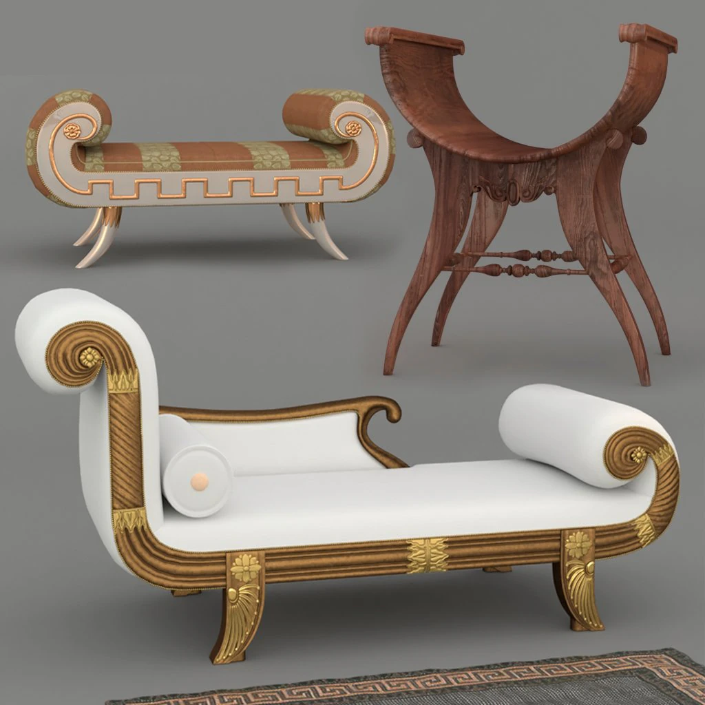 roman furniture 3D Model .c4d .max .obj .3ds .fbx .stl .blend 