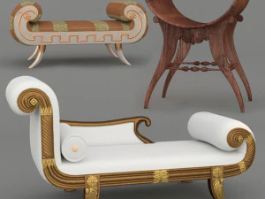римская мебель 3D Модель