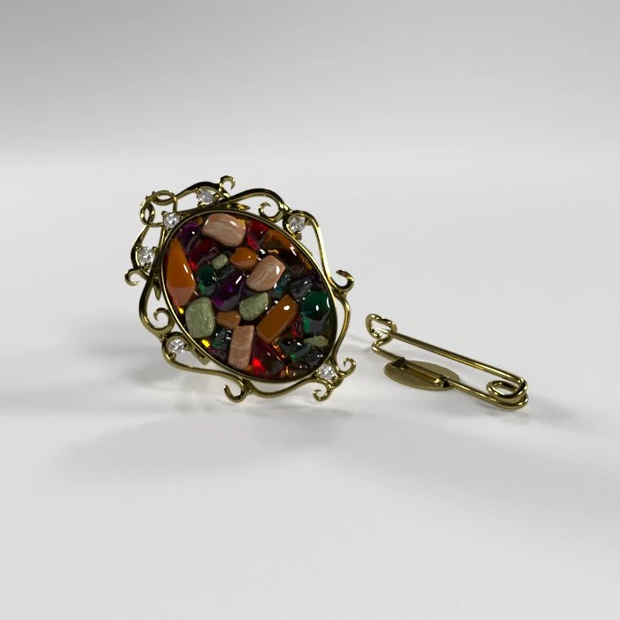 carved ring and brooch 3D Model .c4d .max .obj .3ds .fbx .stl .blend