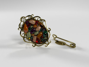 carved ring and brooch 3D Model