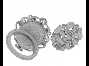 carved ring and brooch 3D मॉडल