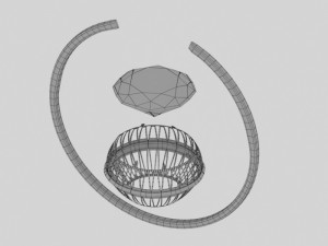 old rings and earrings Modèle 3D