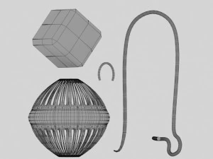 old rings and earrings 3D Model