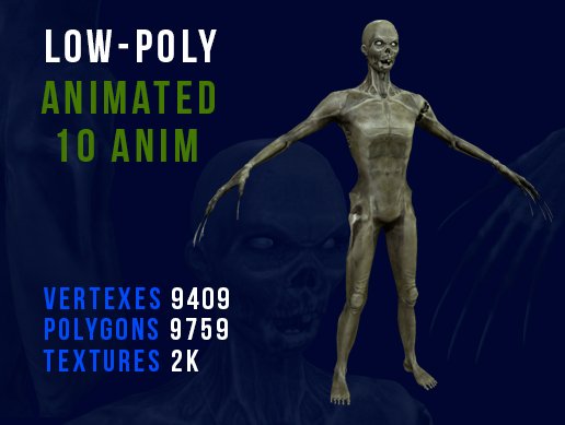 zombie animated 3Dモデル .c4d .max .obj .3ds .fbx .stl .blend 