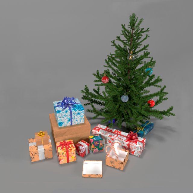 model christmas set 3Dモデル .c4d .max .obj .3ds .fbx .stl .blend 