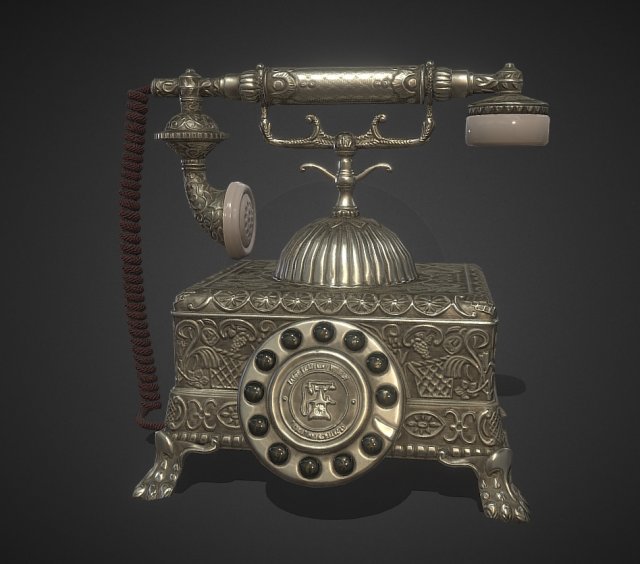 antique phone Modelo 3D .c4d .max .obj .3ds .fbx .stl .blend 