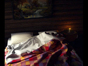 cozy room in a wooden house 3D Model
