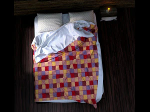 quarto aconchegante em uma casa de madeira Modelo 3D