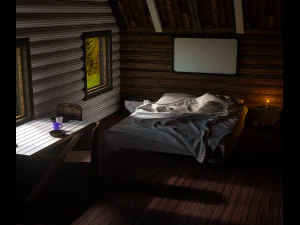 cozy room in a wooden house 3D Model