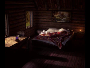 cozy room in a wooden house 3D Model
