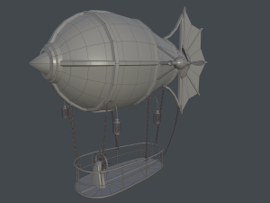 steampunk zeppelin 3Dモデル