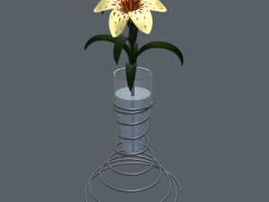 lily in vase 3D मॉडल