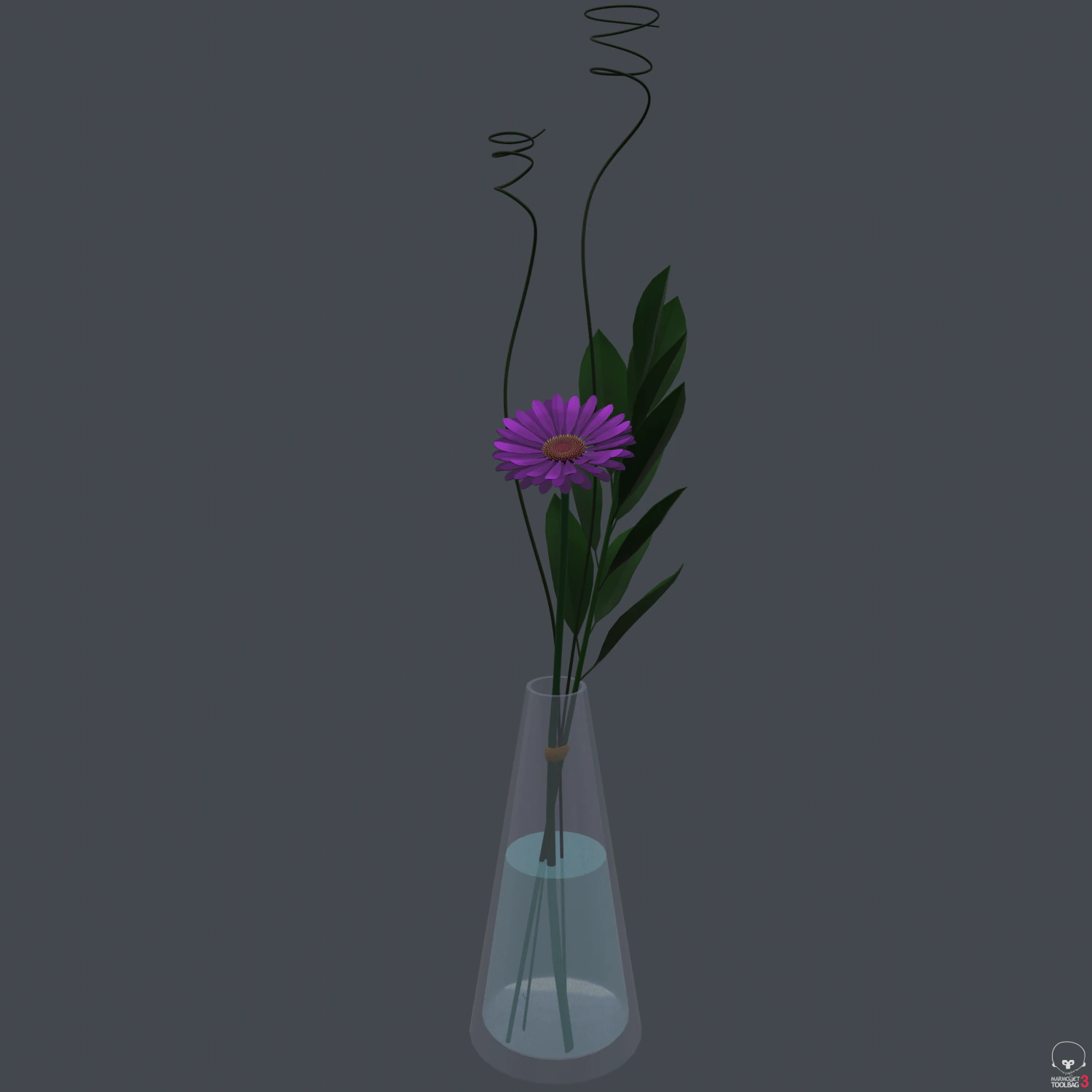 gerbera daisy in vase 3D Model .c4d .max .obj .3ds .fbx .stl .blend 