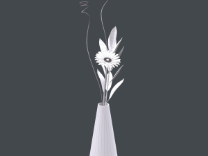 gerbera daisy in vase 3D मॉडल
