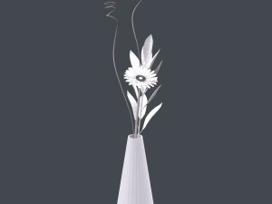 gerbera daisy in vase 3D Model