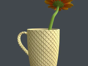 sunflower in cup 3D Model