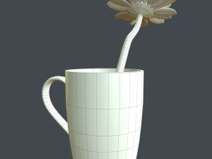 sunflower in cup 3D Model