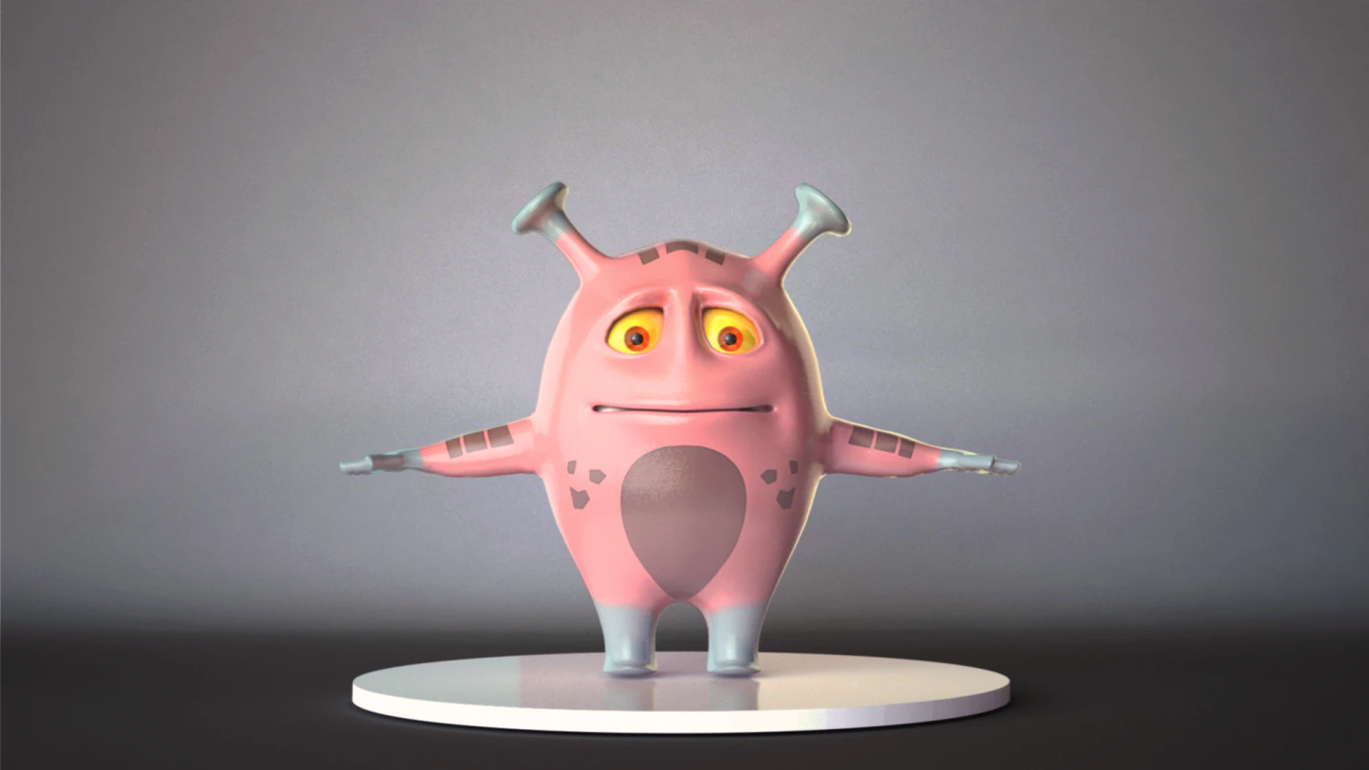 monstro rosa cian Modelo 3D .c4d .max .obj .3ds .fbx .stl .blend 