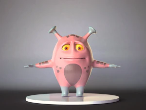 monstruo rosa cian Modelo 3D