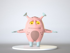 monstruo rosa cian 3D 모델