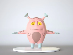 monstro rosa cian Modelo 3D