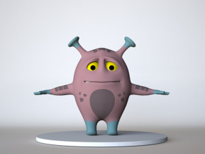 monstruo rosa cian 3D 모델