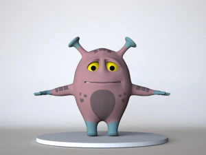 monstro rosa cian Modelo 3D