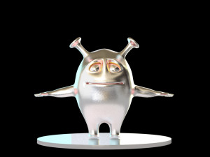 monstruo rosa cian 3D 모델