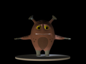monstruo rosa cian 3D 모델