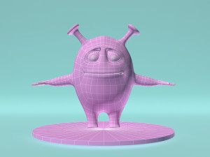 monstruo rosa cian 3D 모델