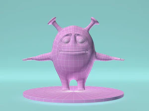 monstro rosa cian Modelo 3D
