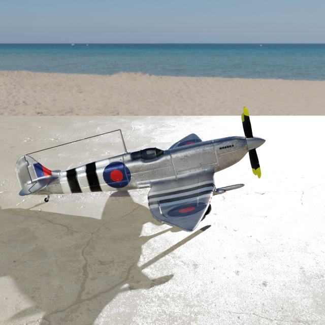spitfire hf mk vii game and subdivision ready low-poly 3D Model .c4d .max .obj .3ds .fbx .stl .blend 