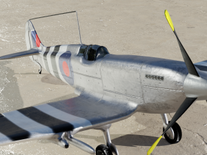 spitfire hf mk vii game and subdivision ready low-poly 3D Model