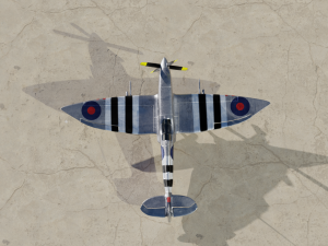 spitfire hf mk vii game and subdivision ready low-poly 3D Model