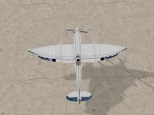 spitfire hf mk vii game and subdivision ready low-poly 3D Model
