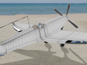spitfire hf mk vii game and subdivision ready low-poly 3D Model