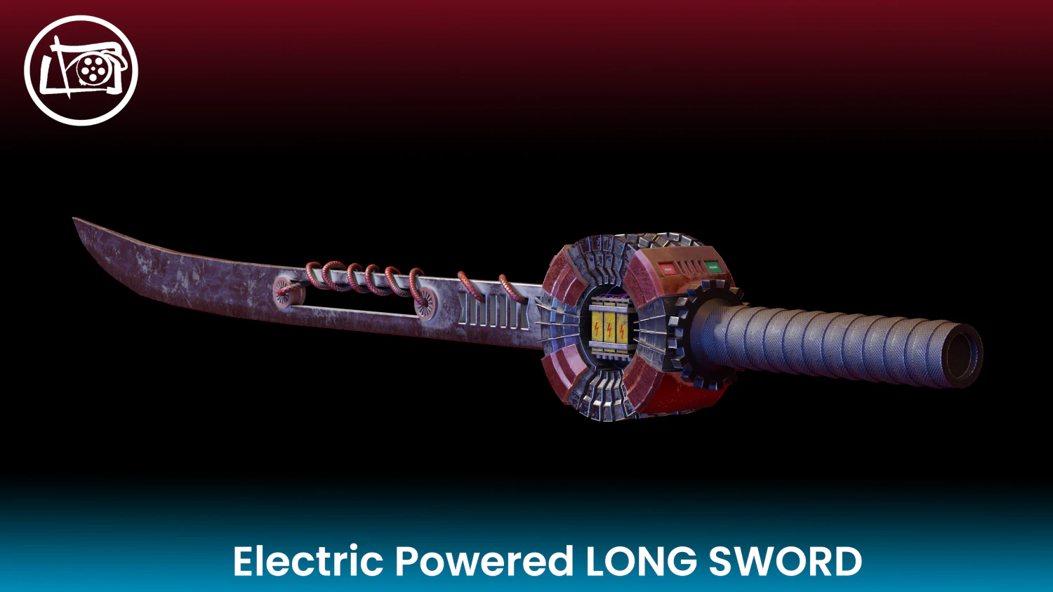 electric powered long sword low poly low-poly 3D Model .c4d .max .obj .3ds .fbx .stl .blend 