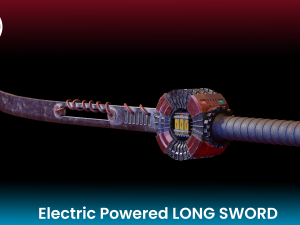 electric powered long sword low poly low-poly 3D Model