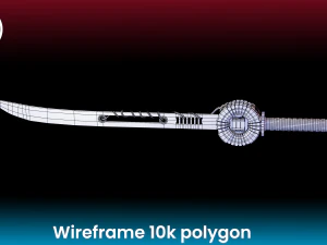 electric powered long sword low poly low-poly 3D Model